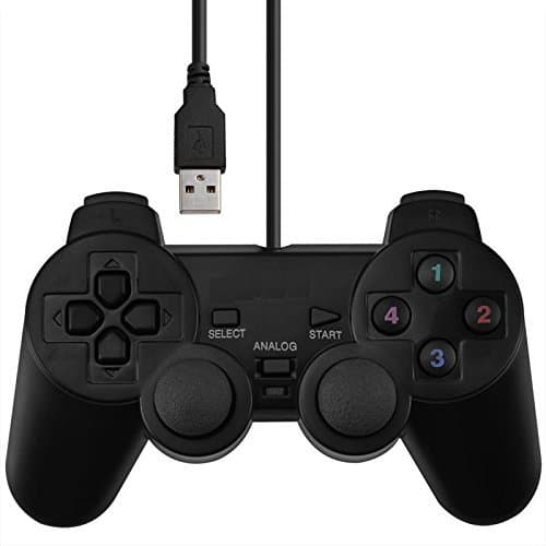USB Dual Shock Joystick Gamepad Gaming Controller 4.9-Feet (1.5 Meters) USB Cable for PC Computer Laptop Windows