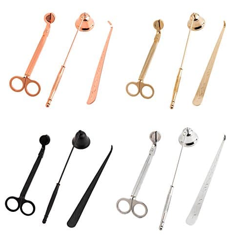 Sue Supply Candle Accessory Gift Pack - Set of 3 - Candle Wick Trimmer Candle Wick Dipper Candle Snuffer(Silver)