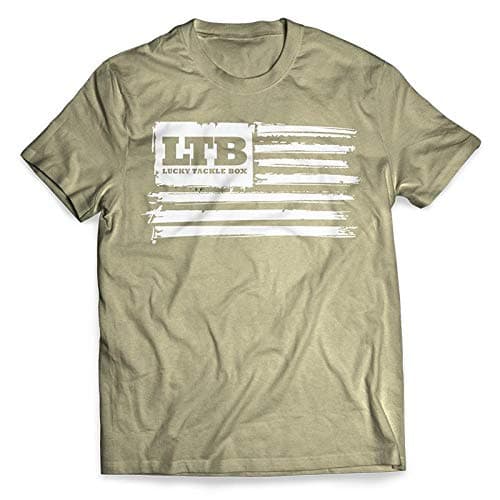 LUCKY TACKLE BOX LTB Flag Tee Olive Green/White Flag