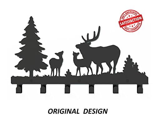 Metal Wall Mounted Organizer for Entryway Hook Rail Coat Hat Rack Towel Hanger Key Holder Office Storage Organization Originality Home Decor Clothes Hooks Black Finish