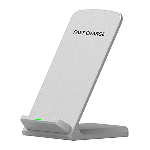 QI Wireless Charger,MUJAY Fast Wireless Charging Pad Samsung Galaxy S6 S7 Edge 5 Fast Wireless QI Charger Stand For All QI-Enabled Devices (Silver)