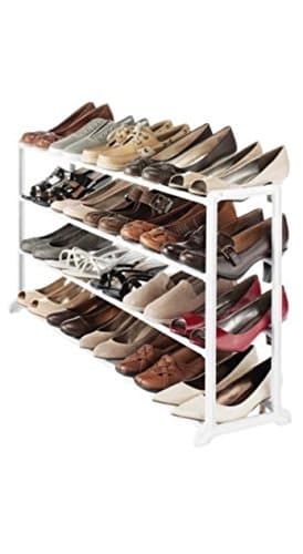 Whitmor 20 Pair 4 tier shoe racks for closets, White