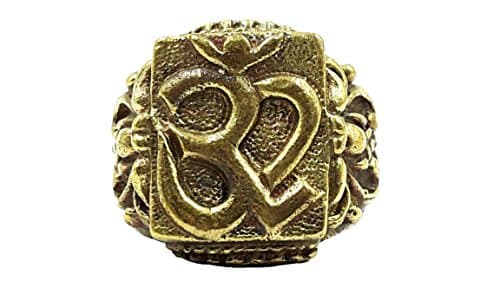 Magic Om aum ohm brass ring hindu hinduism deity god of great beginning blessed for success