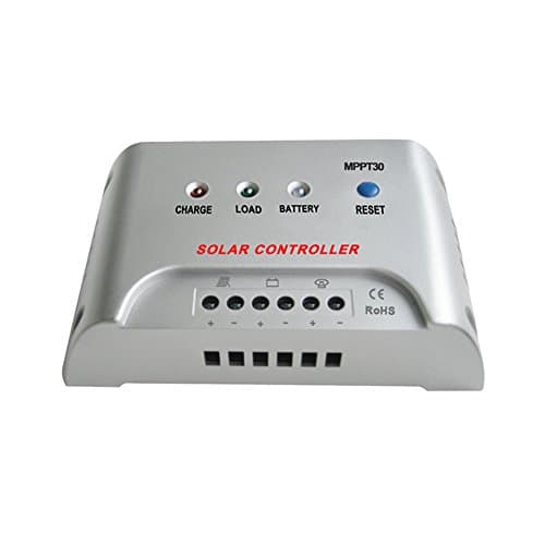 Eaco Tech 30A 12V 24V Auto Solar Charge Controller MPPT Solar Controller Charge Controller Overload Protection Temperature Compensation
