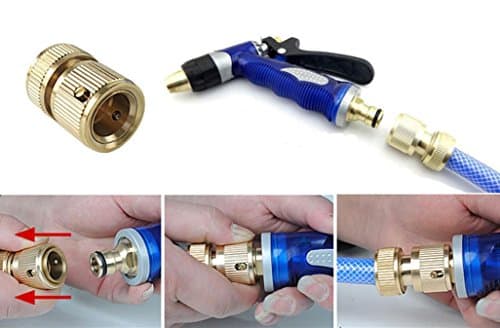 High Pressure Power Washer Connector, KOOZIMO Durable Brass Threaded Water Pipe Sprayers Connector Tube Snap Fitting