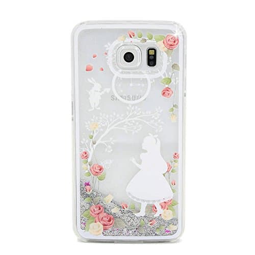 Galaxy S8 Quicksand Liquid Case, MACBOU Creative Bling Shine Glitter Sparkle Liquid Cute Flowing Floating Moving Sand Case for Samsung Galaxy S8 (Girl in White Dress)