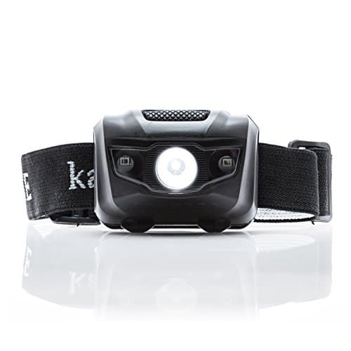 LED Light Bar Headlamp - Camping - Running - Hiking Flashlight 150 Lumens Waterproof (IPX4) White Cree LED + Red Light, Ultra Lightweight with Adjustable Headband by kampMATE by kampMATE