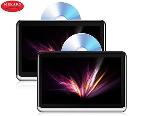 MEKARS10.1 inch Dual Screen Tablet Android 6.0 Portable DVD Player IPS Touch Screen Car Headrest Monitor, Car Seat Back DVD Player,Bluetooth 4.0, Built-in 4000mAh Battery, HDMI, FM, WIFI for 2 PCS