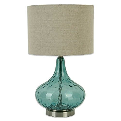 Glass Droplet Table Lamp in Teal