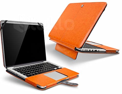 Steklo - MacBook Pro 13" Retina Display Case PU Leather Hard (NEW Models: A1502 and A1425) Cover for 13.3" - ORANGE