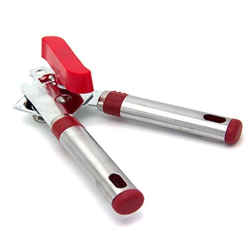 Orktree Manual Can Opener Stainless Steel Smooth Edge Side Cut Safety, Can Jar Opener with Soft Grips Handle Cans Tin Lid Lifter