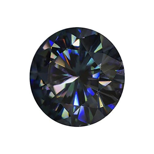 Round Brilliant Cut 2.00 ct 8.60 mm Genuine Loose Moissanite Black Blue VVS2