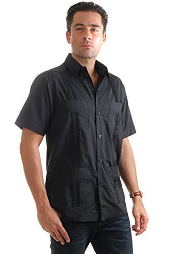 Mojito Collection Cotton Guayabera (8X, Black)