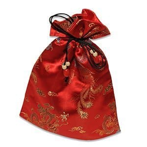 Protective Silk Mahjong Tile Bag (Red)