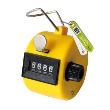 Pentagon - Hand Tally Counter Clicker - Yellow