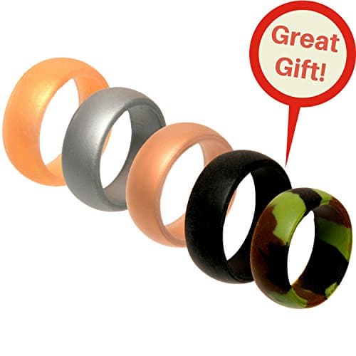 Silicone Wedding Ring by Infinity By Alexa., Wedding-Bands for Active Men, Athletes, Engineers, Electricians, Every day use, Comfortable, Non-toxic, Hypo allergic, Antibacterial. (9)