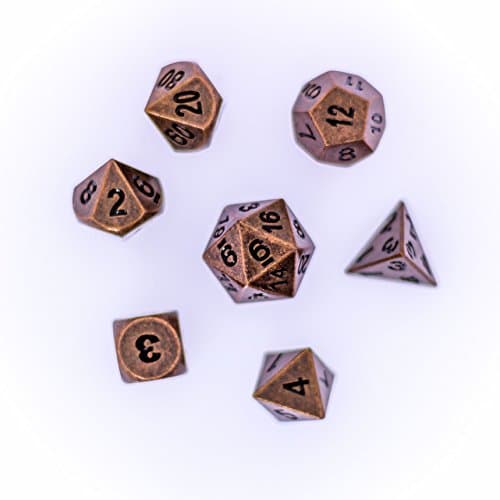 Die Hard Metal Dice RPG Set + Metal Case - Ancient Copper