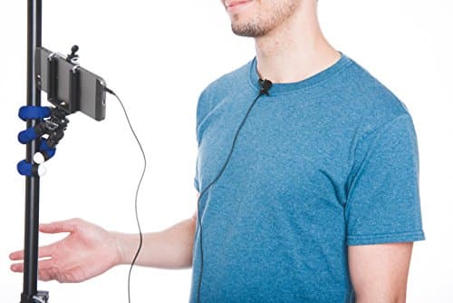 Deluxe Hustle Mini Flexible Tripod w/Phone Mount – With Sponge Legs – Can Hold Any Smartphone – Usable as a Selfie Stick - Includes a Lavalier Lapel Mic (Blue)