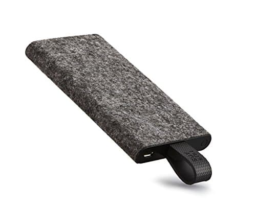 NuAns TAGPLATE - 6000mAh Mobile Battery with Lightning Cable (Built-in, Tangle Free) - Black - MFI - Portable Battery w/Lightning - Good design Award '15 winner - Japanese Brand - Ideal for Gift