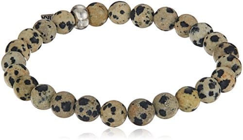 Ettika Men's Dalmatian Jasper Elastic Bracelet