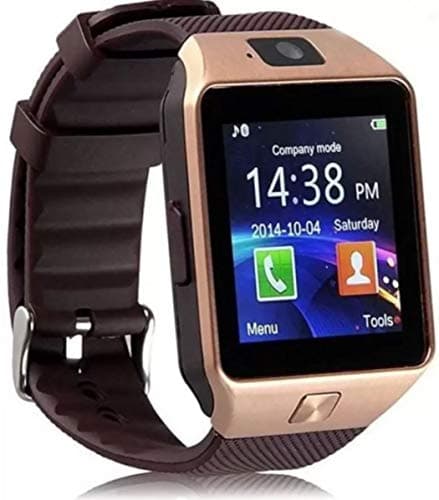 snowpack DZ09 Bluetooth Smart Watch with Touch Screen/Compatible with All 3G, 4G Phone Camera and Sim Card Support - Gold