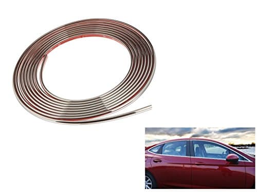 Blueccl Car Chrome Trim Edge Strip for Auto Interior Exterior Window Body Decoration Silver Soft PVC (8mm)