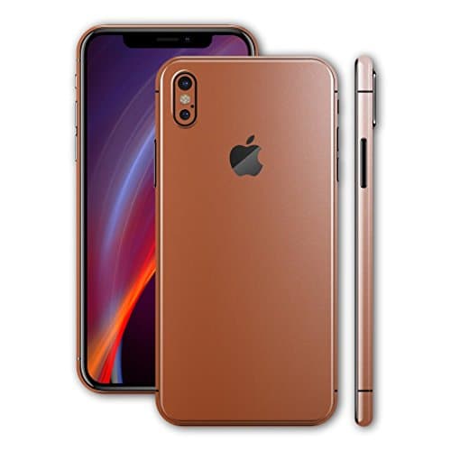 EasySkinz Gadgets WRAP Printed Skin Split Back & Sides Only - Rose Gold MATT Metallic for Apple iPhone 10 / iPhone X