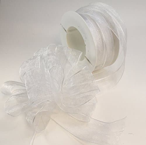White Organza Pull Bow 40mm x 1m Cut Length