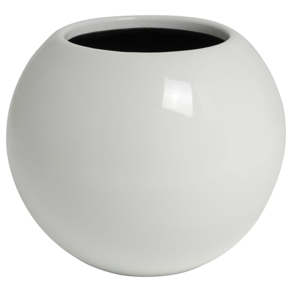 hydroflora 61451010 planter Value Line Sphere, diameter 25 x 21 cm, powder-coated aluminium, traffic white glossy RAL 9016