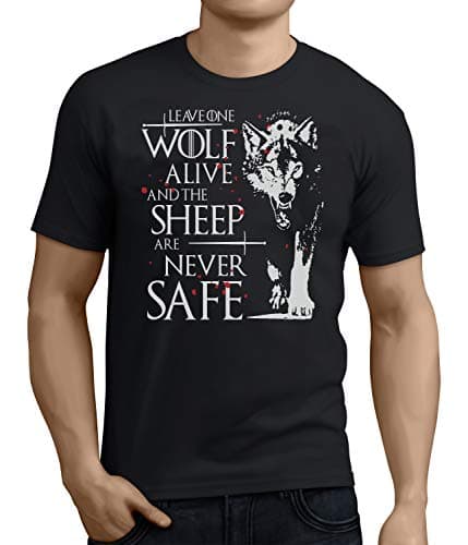 Leave One Wolf Alive Arya Stark Quote Game of Thrones T-Shirt Black