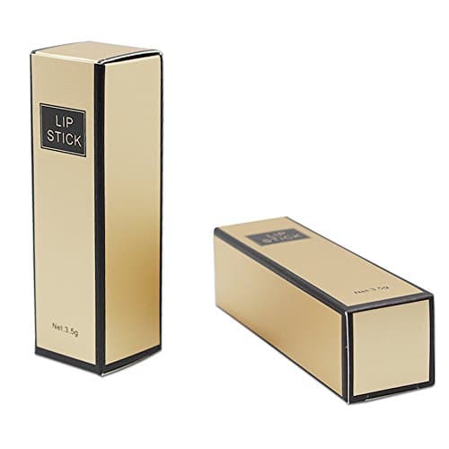 BAT Pack 2.5x2.5x8.5cm (1x1x3.4 inch) Kraft Paper Gift Grocery Packaging Box Lipstick Tube Makeup Shopping Favor Display Cosmetics Kraft Essential Oil Bottle Storage Boxes (50, Gold (Black Printing))