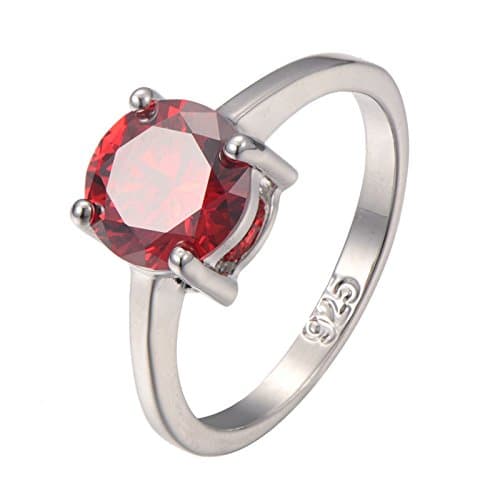 Garnet 925 Sterling Silver Filled Filled Ring PR19 Size J 1/2 to X 1/2