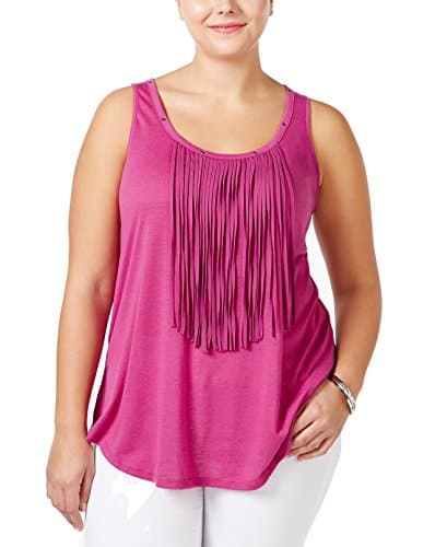 Jessica Simpson Plus Size Deedra Fringe Tank (2X)