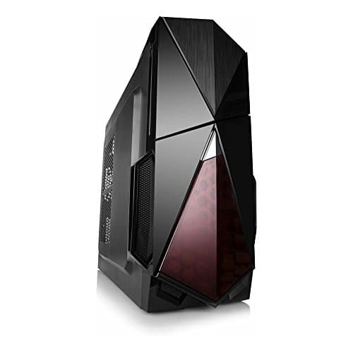 DYNAMODE DYNA-GC378 LockStock Series Gaming ATX/M-ATX Computer Case- Black/Crimson