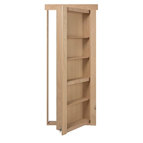 Murphy Door FMAO32UN Flush Mount Assembled Oak Wood Solid Core Interior Bookcase Door, Unfinished, 32" W x 80" H, Oak, 32" Length, 80" Height
