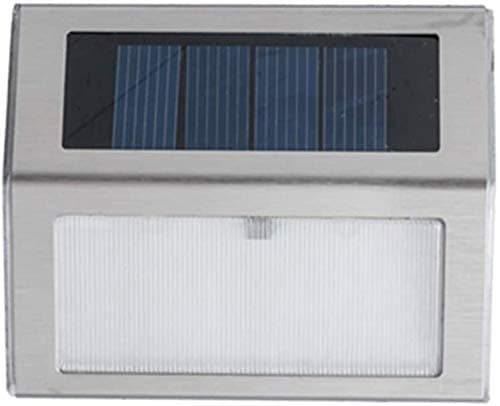 TechCode Solar Lights, Stainless Steel Outdoor Wall Stair Lamp Pathway Lamp Household Solar Energy Outdoor Waterproof Garden Light(Warm-white)