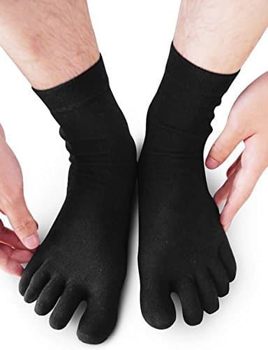 Wiggle Socks From Cerkos: Unisex Comfortable Toe Socks, Toe Separator Socks, Five Finger Socks, 5 Toe Socks, Toe Shoe Socks for Men/women (1 Pair, Black) by Wiggle Socks