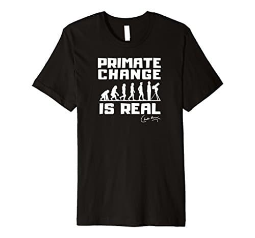Mens Funny Primate Change Is Real Evolution Science T-Shirt Medium Black