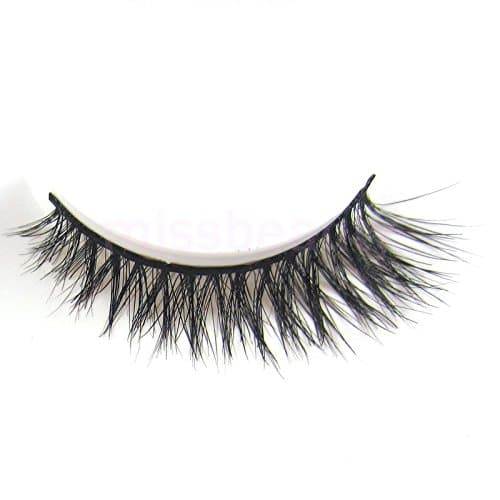 1 pair Natural Short Messy Winged Authentic Horse Hair soft False Eyelashes For makeup