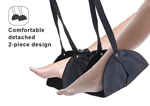 Portable Foot Rest RUOYIER New-type,Adjustable(2-piece)Folding Foot Rest Hammock Travel Accessories for Office Airplane Camping Under desk