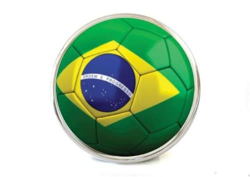 Brazil Flag - 2" Hitch Receiver - 3/8 Inch Thick High Grade Aluminum - Size Measures 5" X 5"