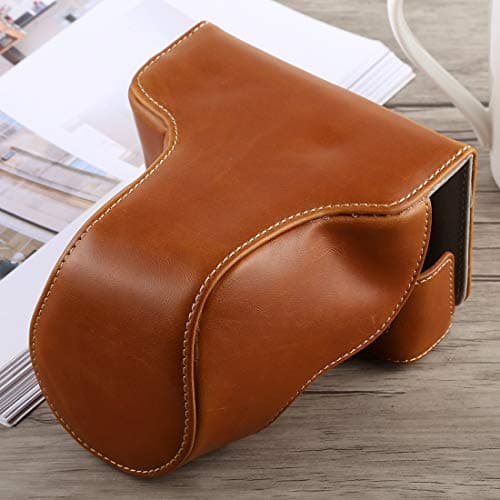 KANEED Full Body Camera PU Leather Case Bag with Strap for Fujifilm X-A5 (Black) Leather Case (Color : Brown)
