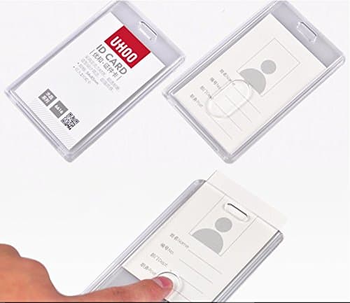 High hardness Crystal plastic hard Card Holder ID Badge ( 2 Pcs card holders + 2 Pcs lanyard)