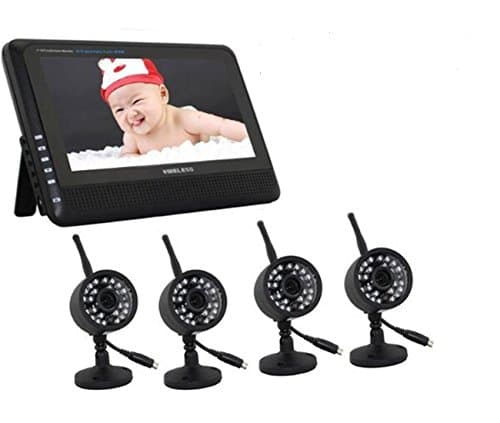 Wireless Security Camera System with Night Vision and One-way intercom for Home Warehouse and Office