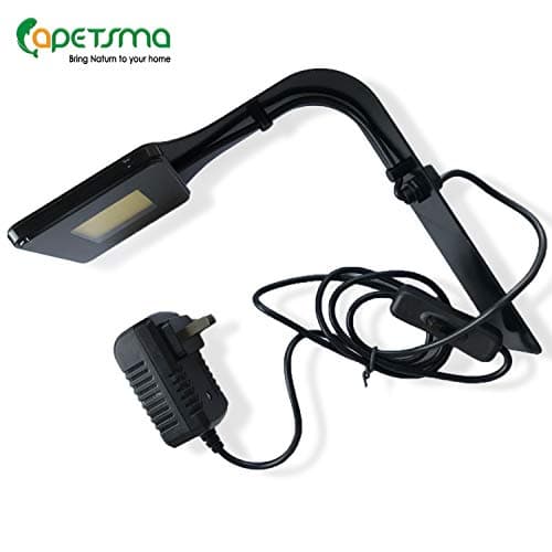 Capetsma Aquarium Light, Superior Painted Aluminum Shell Fish Tank Light with Adjustable Clamp for Freshwater Saltwater Coral Reef Plant Marine Aquarium,Blue+White Light 10W 1300LM