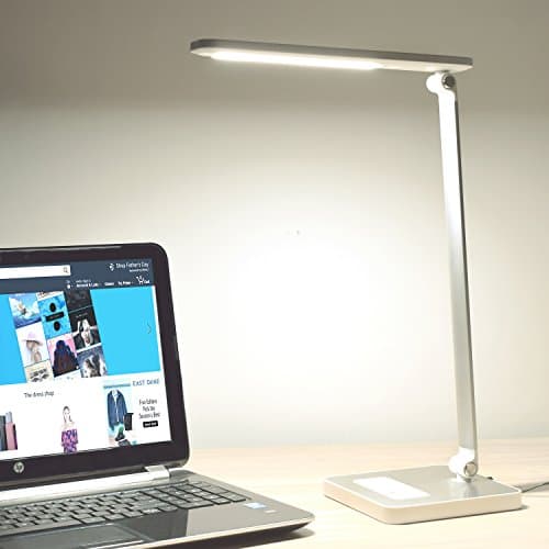 Led Desk Lamp,table lamp modern Metal ,5 dimmable4 Color Temperatures Touch Control,USB Charging Port ,White 10W.