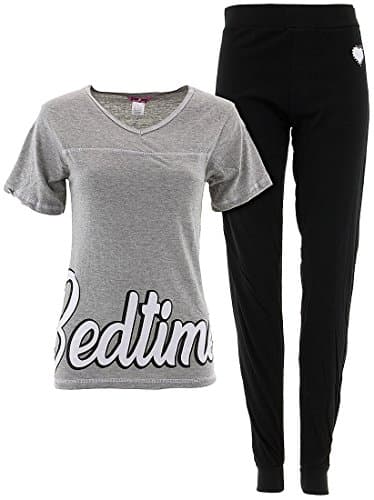 Glam Jamz Juniors Bedtime Gray Black Pajamas S