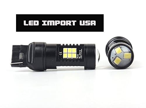 Led Import USA 2835 Chipset 21 SMD LED Bulbs with Projector for Car Fog Lights Daytime Running DRL Turn Signal Tail Lights 7443 7442 992 T20 white