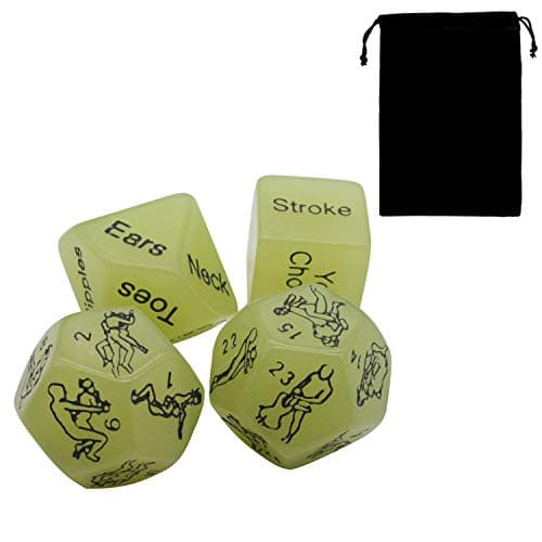 4pcs Romantic Novelty Game Dice Luminous Role Playing Funny Gift for Valentine's Day, Honeymoon Bachelorette Party, Him and Her, Groom Roast, Bridal Shower, Newlyweds, Wedding, Anniversary, Marriage