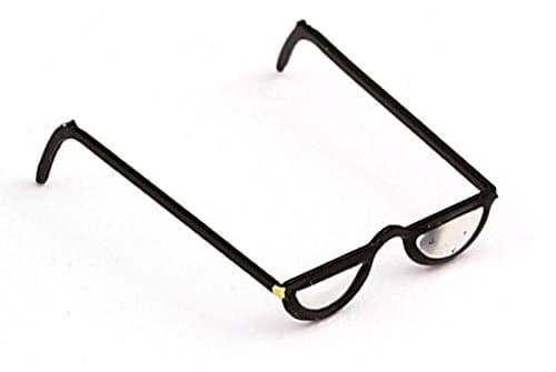 Dollhouse Miniature Black Framed Half Eyeglasses